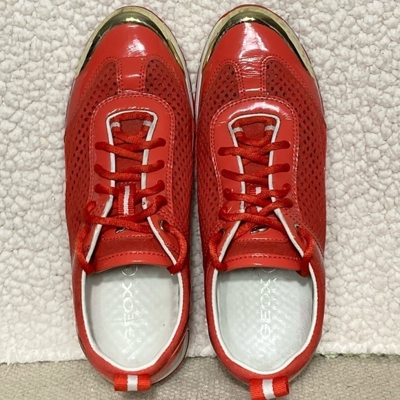 Geox Womens Respira Orange/Gold Casual Athletic Breathable Sneakers Shoes SZ 7 - Picture 5 of 12